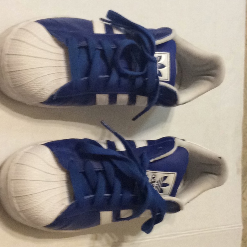 Adidas white and blue shelltop Men Size-11.5